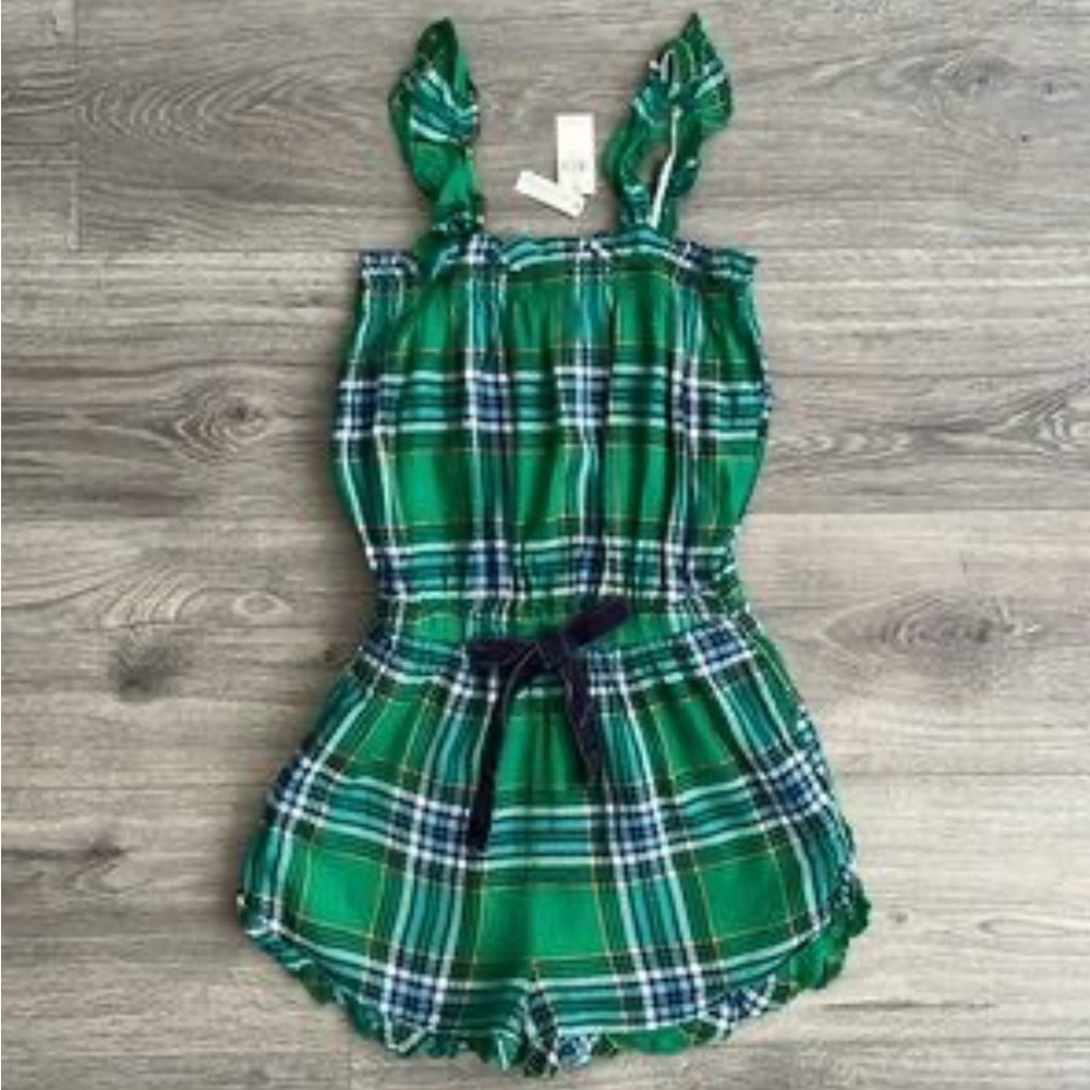 Aerie | Green Flannel Romper Sleepwear